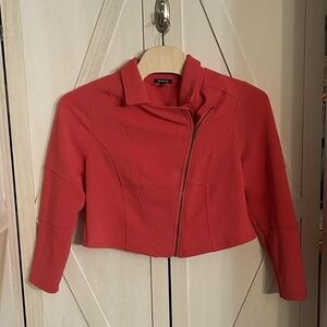 Torrid | Pink Knit Moto Jacket Size 2